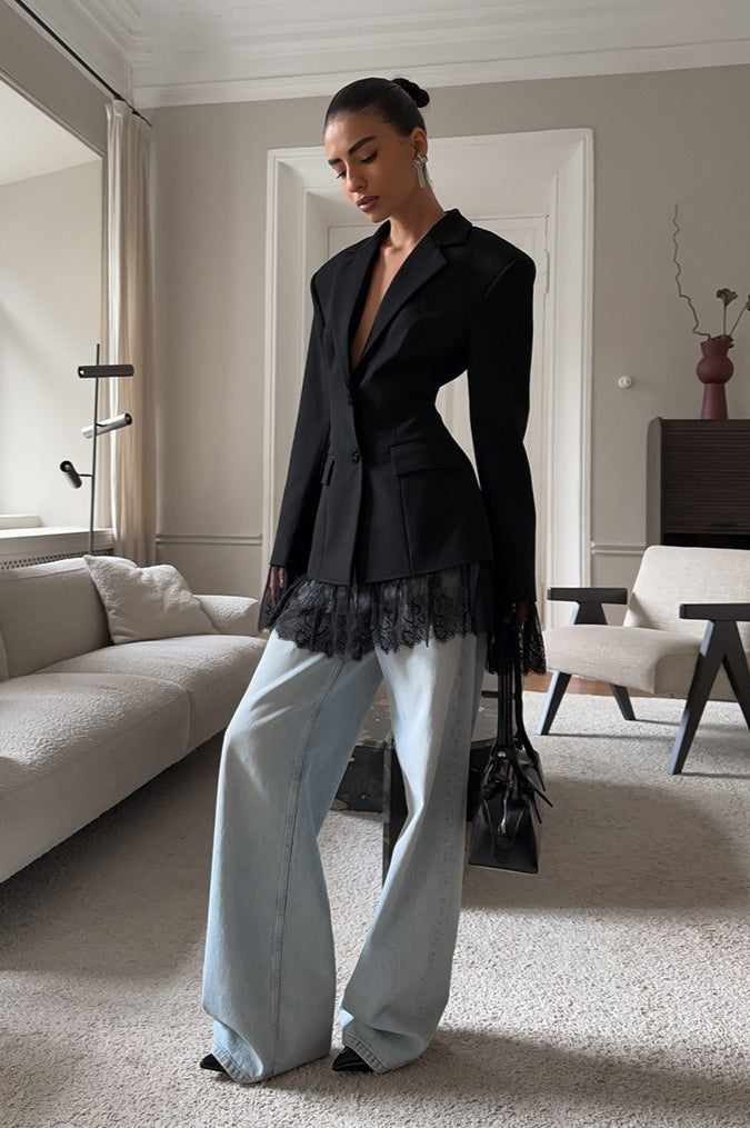 Luvik | pitsi-paneeli bleiseri takki