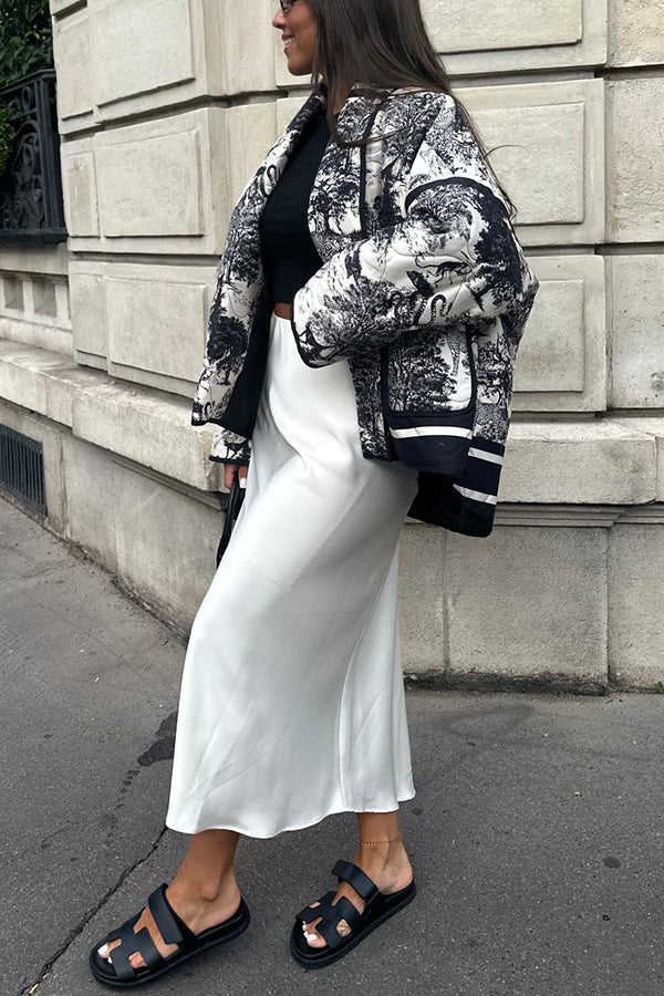 Luvik | Songs Posliinitiiviste Painettu Kassi Pehmustettu Puuvilla Kimono Takki