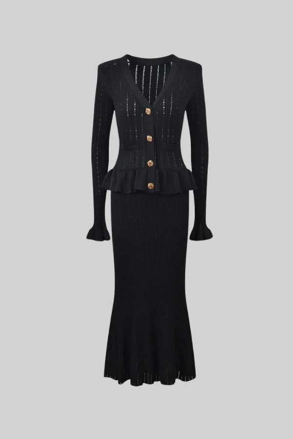 Luvik | Takki & Lautasmainen hame neuletta