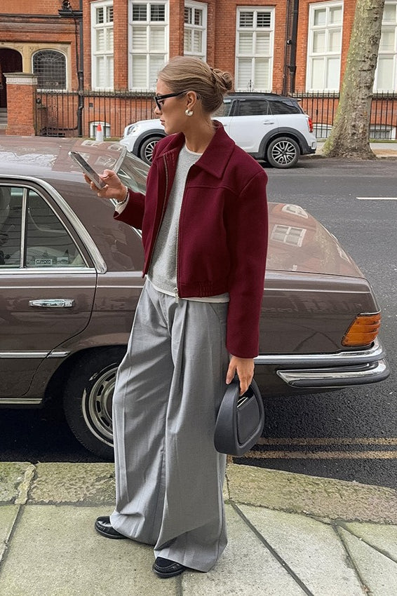 Luvik | Burgundin villakangastakki