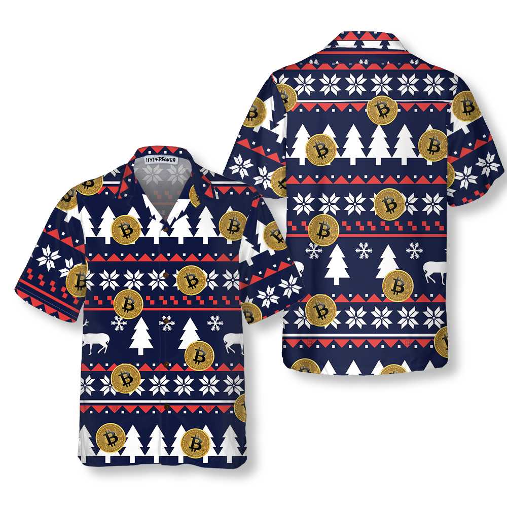 Luvik | Häikäisevä Bitcoin-joulupaita, Hauska joulupaita miehille