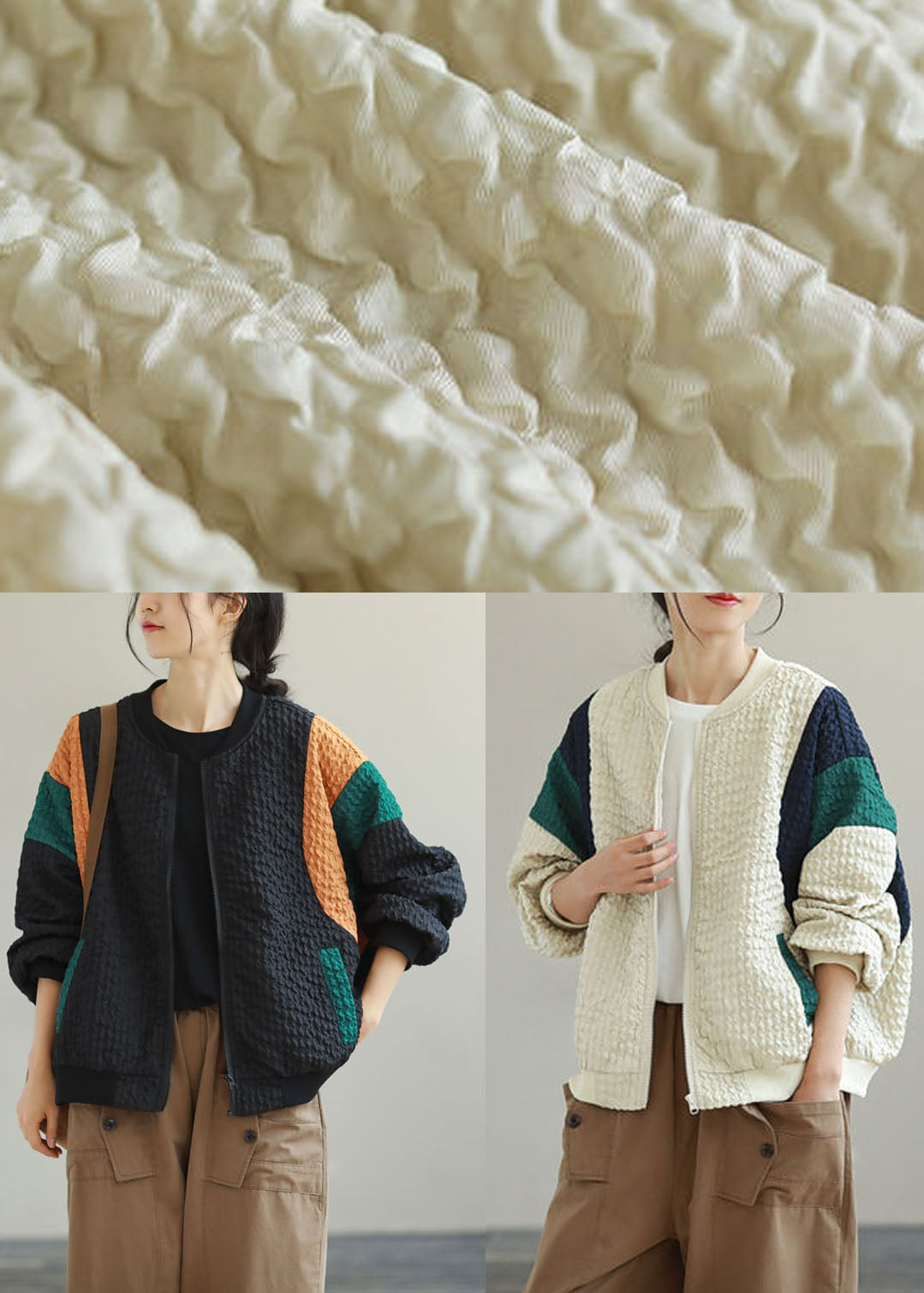 Luvik | Mustat rento leikkaus takit vetoketjulla ja taskuilla