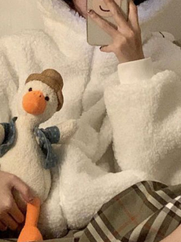 Luvik | Vetoketjullinen fleece-takki korvahatulla ja vetoketjulla