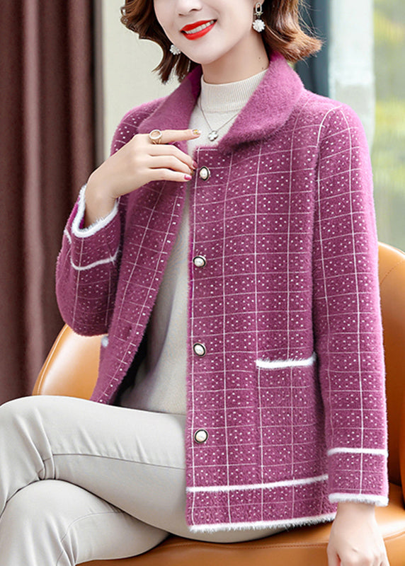 Luvik | Beige Peter Pan-Kerros Neliön Napilla Mink Sametti Takit