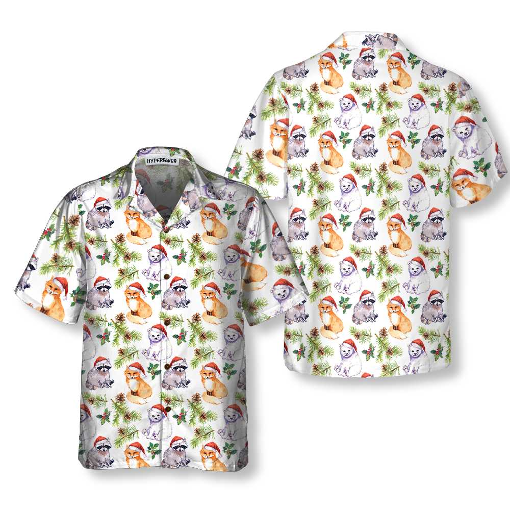 Luvik | Pienet eläimet joulupipossa Hawaiian-paita, Hauska joulupaita, Uniikki joululahja