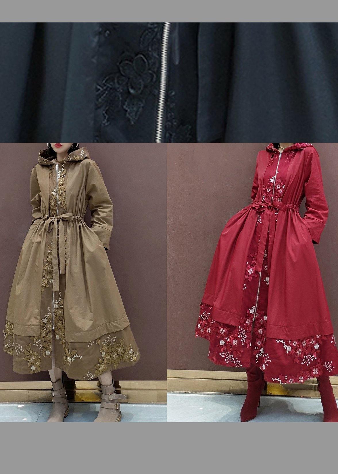 Luvik | Musta brodeerattu tunika suuret koot takki hupparitakista inspiroitunut