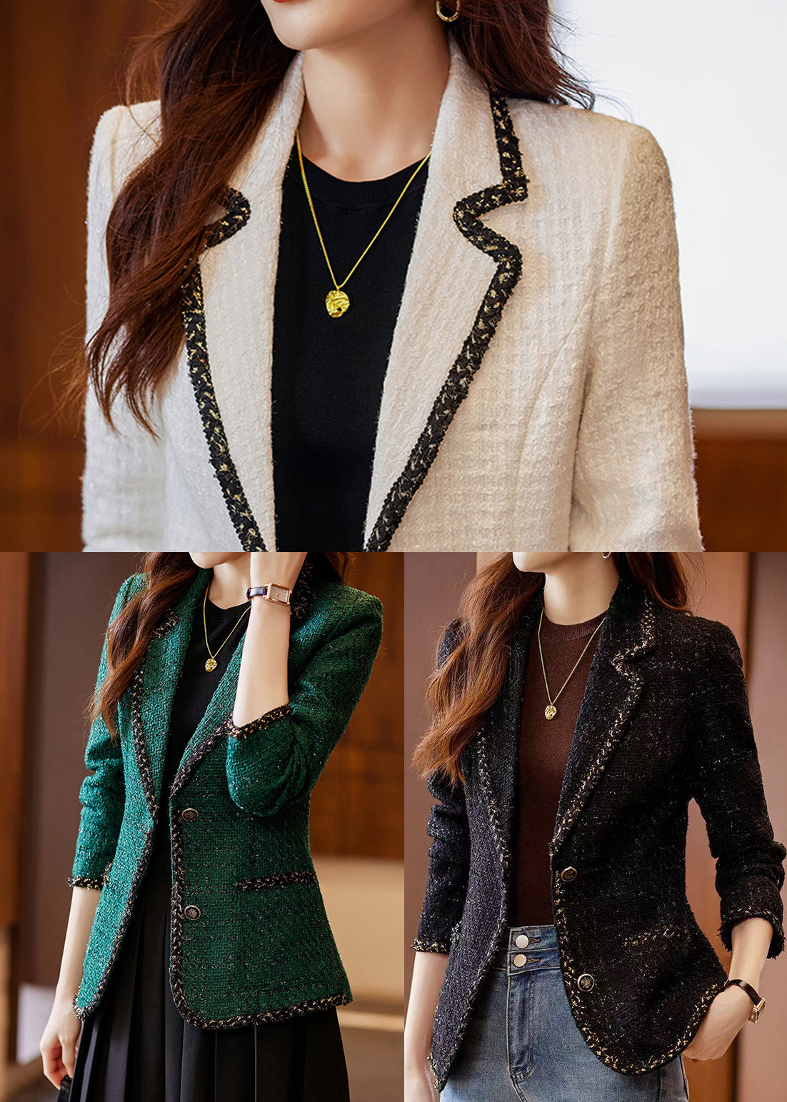 Luvik | Musta villainen patchwork-takkia käänteellä