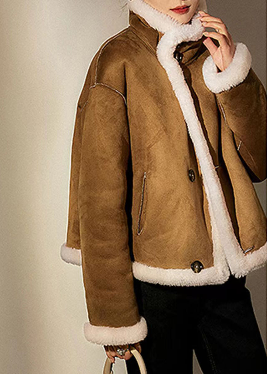 Luvik | Camel Peter Pan Kaulakoru Käännettävä Villa Takit Talvi