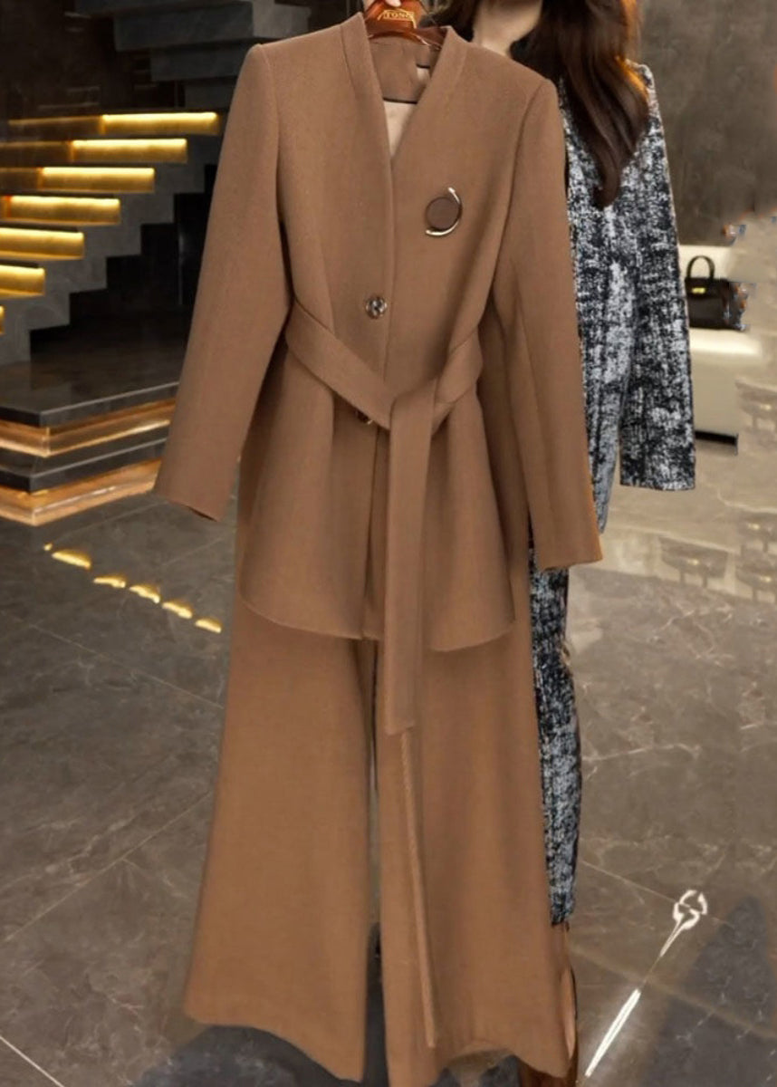 Luvik | Kinuski vyö Koko Takit ja leveälahkeiset housut Kaksiosainen asu Talvi