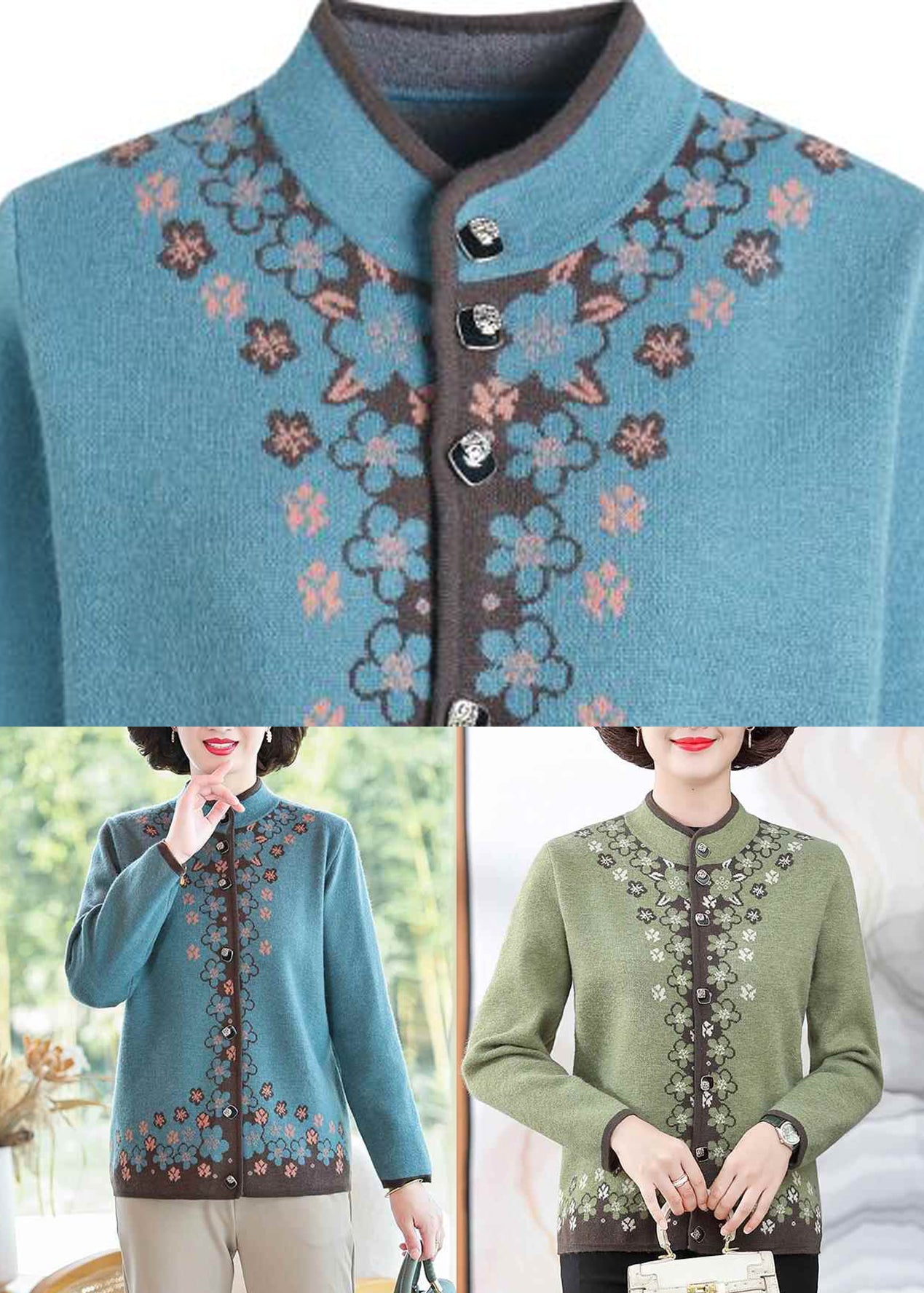 Luvik | Printti Puuvilla Takit Neule Pitkät Hihat