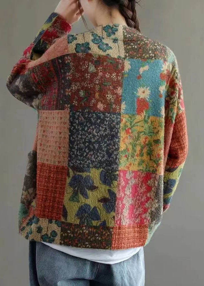 Luvik | Väri Blokki Napin Tasku Merino Neulotut Takit