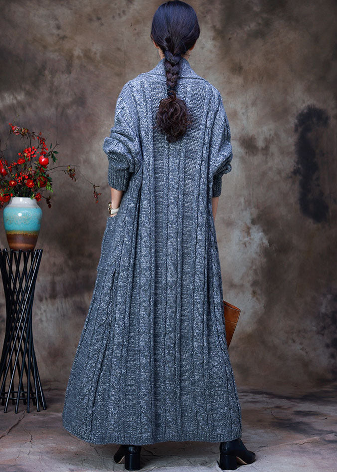 Luvik | Harmaat villa neule-trenssit V-kauluksella