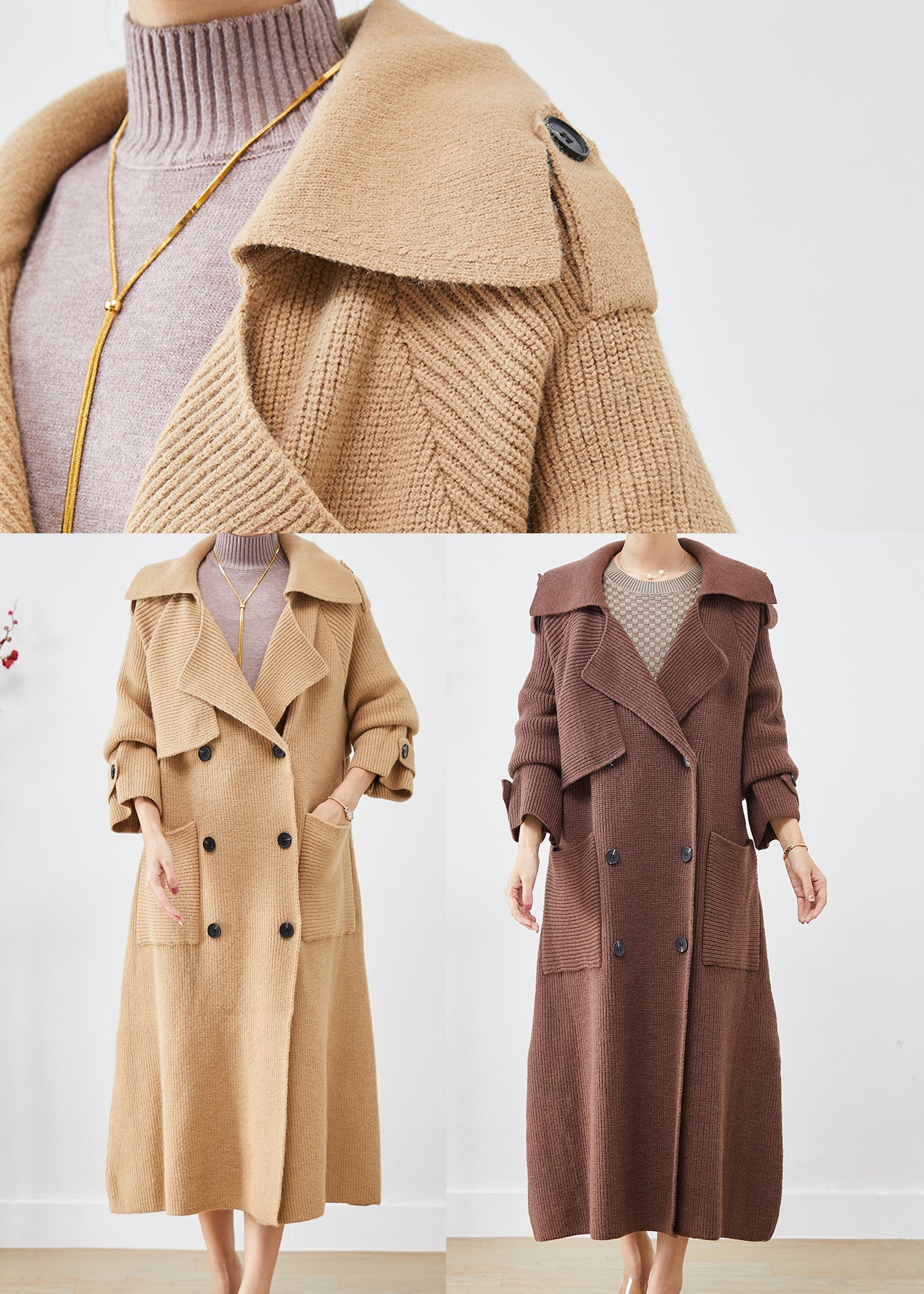 Luvik | Trench-coat ja kaksinkertainen kultainen khaki talvi