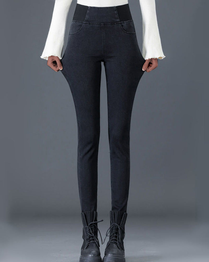 Luvik - Mukavat Talvi Termiset Lämpimät Fleece Vuoratut Leggingsit Korkealla Vyötäröllä Naisille