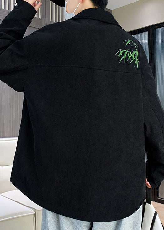 Luvik | Miesten beigen brodeeratut puuvillapatchworktakit, joissa on napit