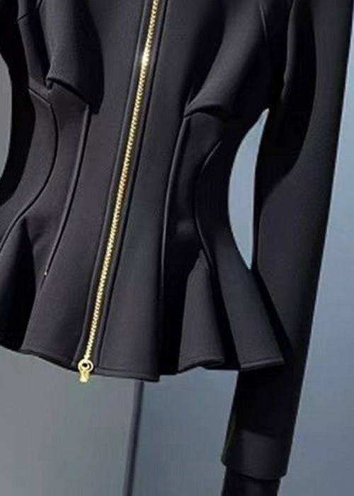 Luvik | Musta huppari, jossa on vetoketju ja puuvillaa