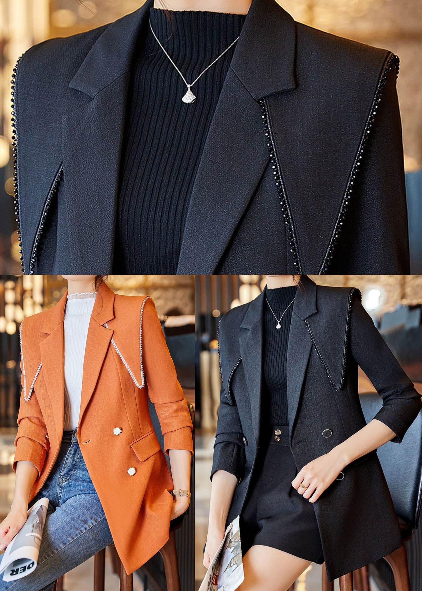 Luvik | Puuvillapatchwork takki Peter Pan -kauluksella