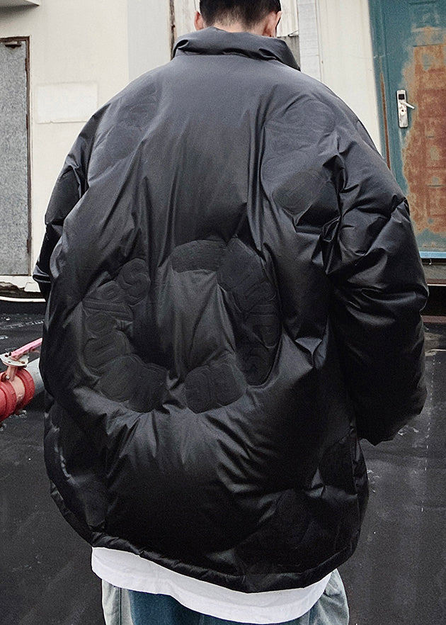 Luvik | V-aukko musta takki vetskari Kirje Ankka Untuvatakki Miehet