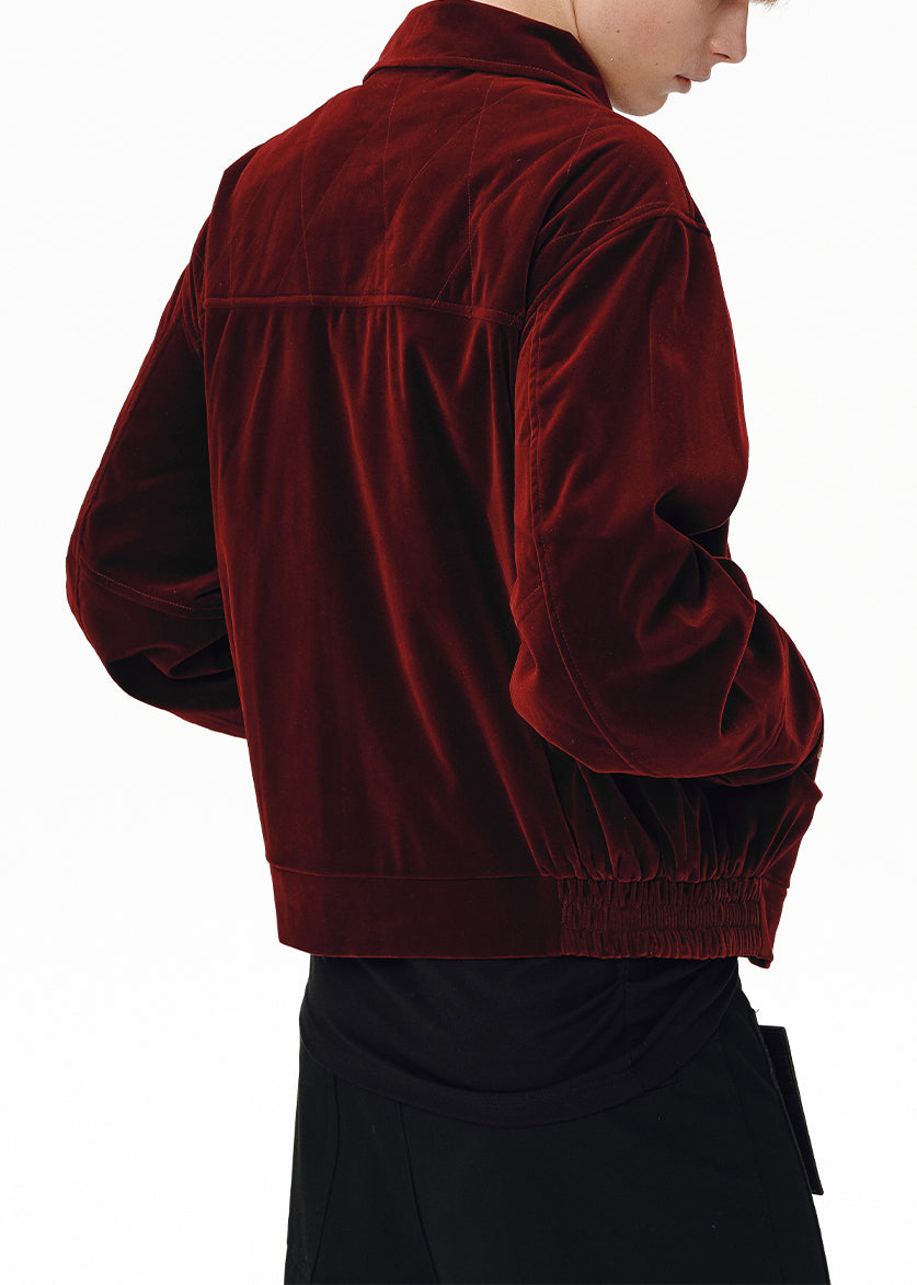 Luvik | Vyö Viini Punainen Peter Pan Kaulus Vetoketju Helmi Silkkiveluuri Takit Miehille