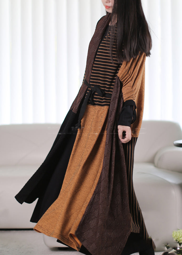 Luvik | Keltainen Ompelujälki Asyymmetrinen Palapeli Maxi Trenchcoatit Talvi