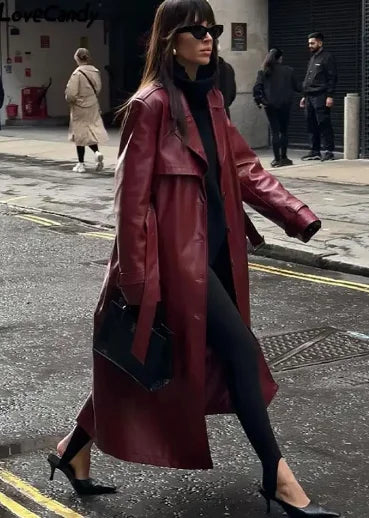 Luvik | pitkä retro takki vyöllä