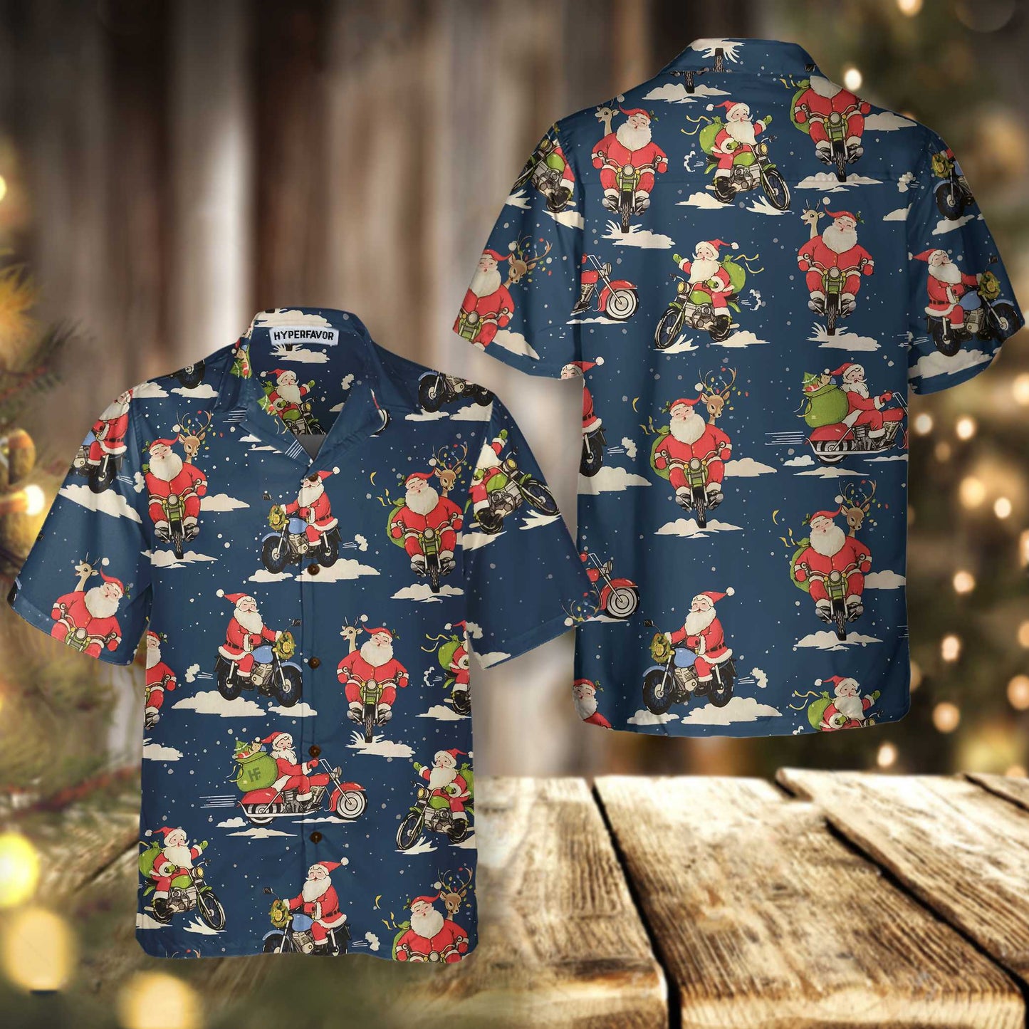 Luvik | Santa Moto ratsastamassa Hawaiipaita miehille, paras moottoripyörälahja jouluksi