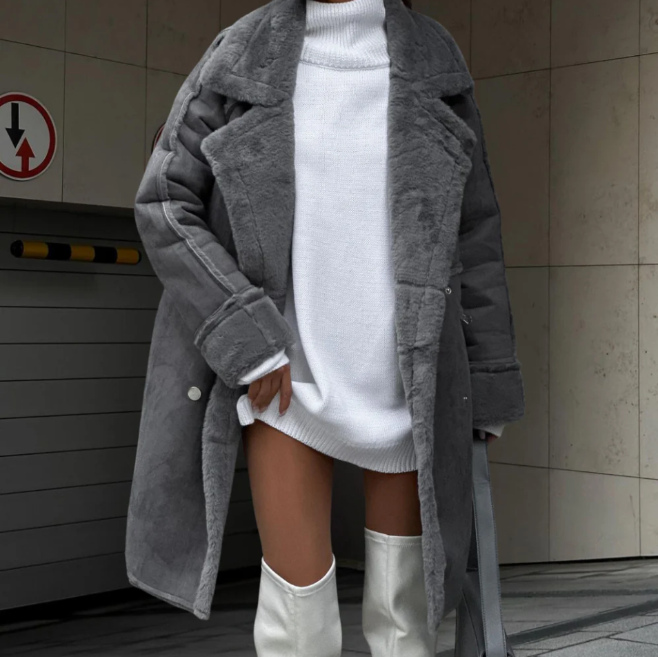 Luvik | tyylikäs pitkä naisten fleece-takki