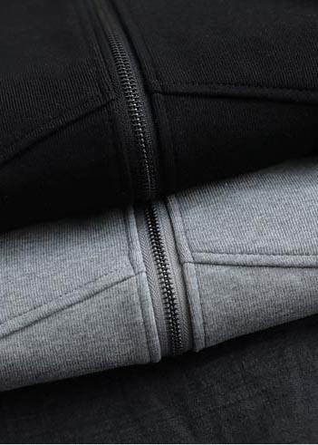 Luvik | Muoti vaaleanharmaa takki naisille Huppu ylös vetoketjulliset takit