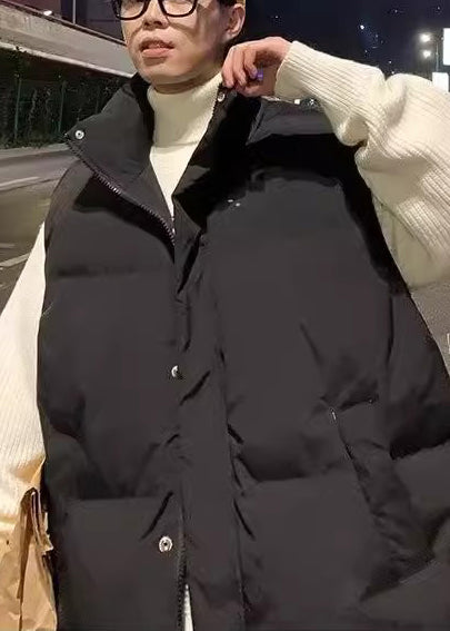 Luvik | Yli suuren musta ohut puuvillapufferitakki miehille talveksi