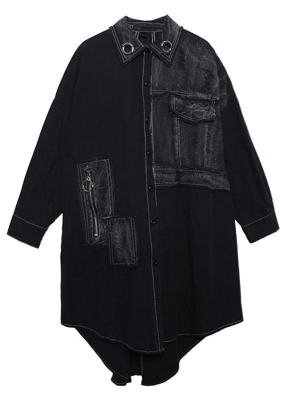 Luvik | epämuodostunut helma Ohut asu musta Taide nainen Takit