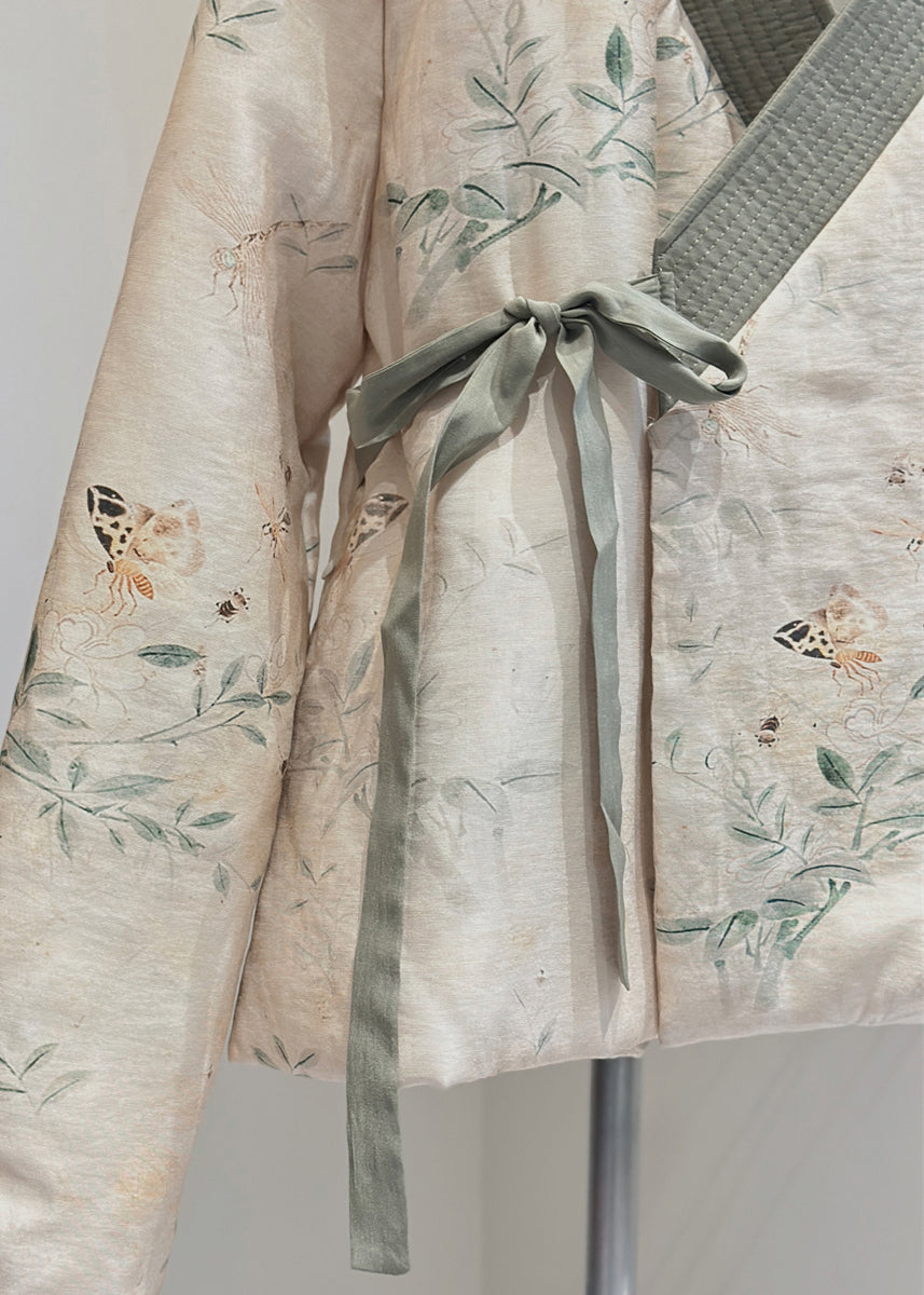 Luvik | Vaalea V-aukkokohta Kytkentä Takit ohutta puuvillaa täytetty