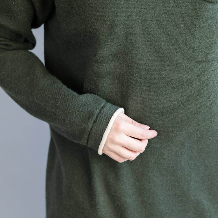 Luvik | tummansiniset neuletakit rento neulepuserot korkealla leikkauksella