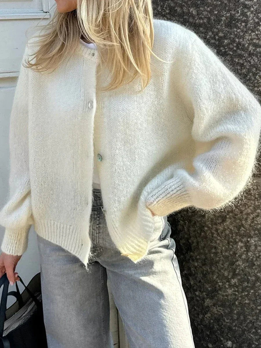 Luvik | Y2K Napitusnappi Neule Vapaa-aika Pehmeä Cardigan Takki