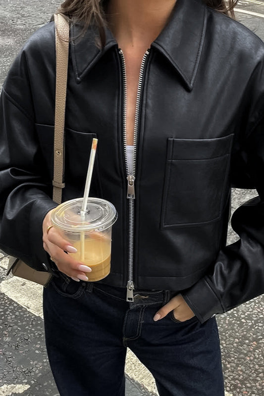 Luvik | Muoto Matte Nahkainen Lyhyt Takki