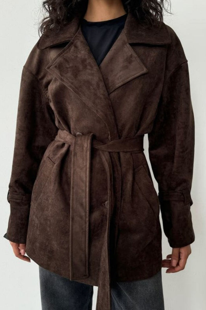 Luvik | Nubukkikaulus Vyötärötakki