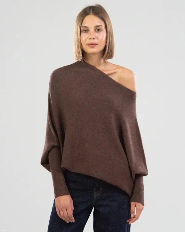 Luvik | Asymmetrisk draperad pullover