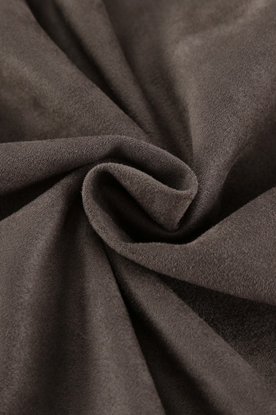 Luvik | Harmaa Nubuck Pilot Stand Collar Vetoketjunjakki