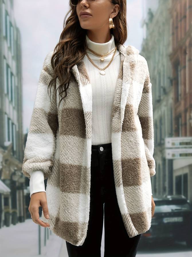 Luvik | Veste d'hiver pour femmes avec motif à carreaux