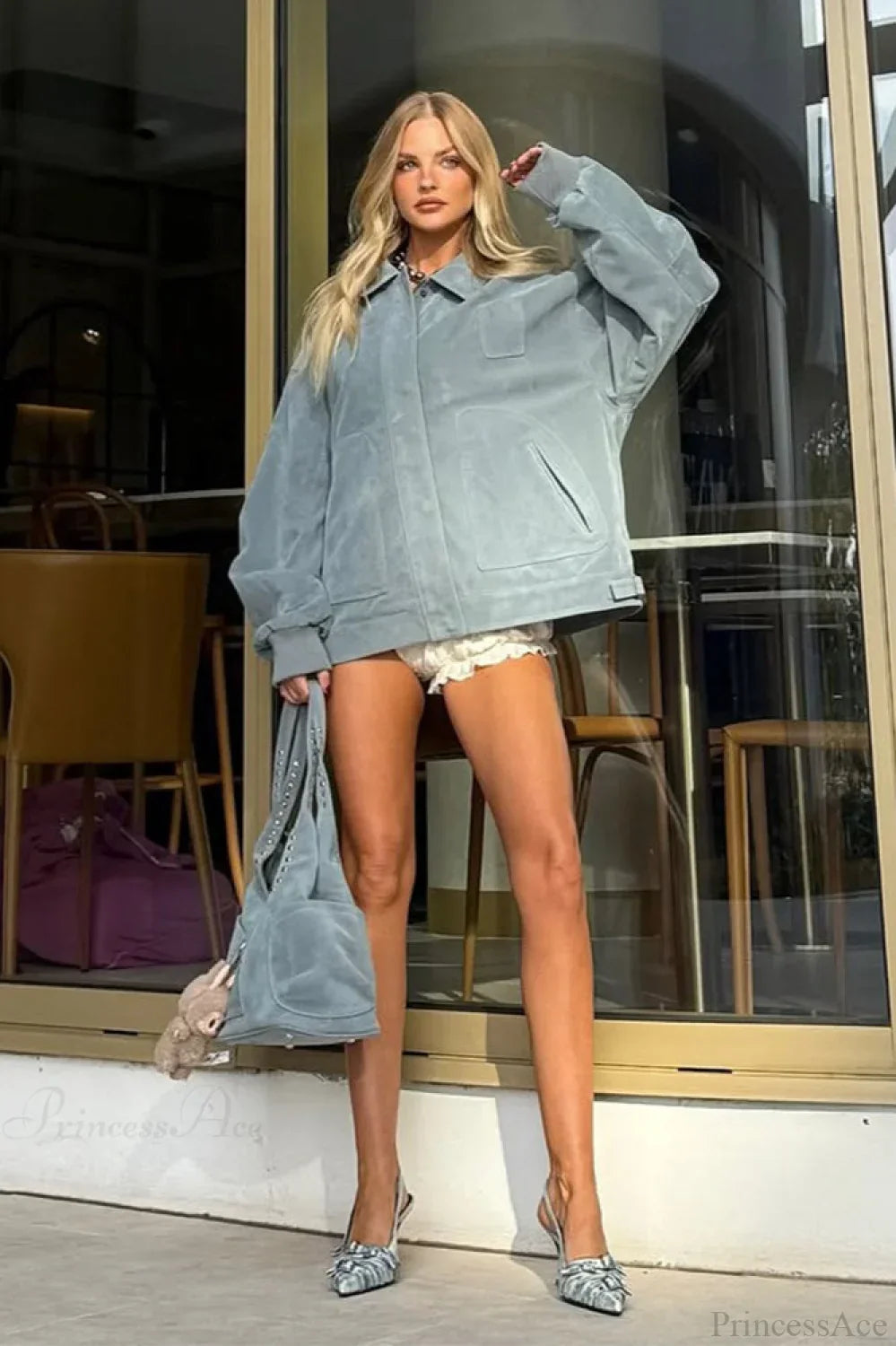 Luvik | Sininen Samettinen Yliopistotakki