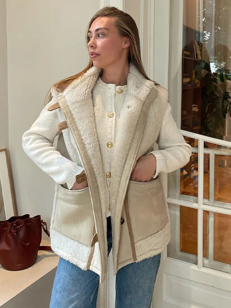 Luvik | Manteau d'hiver élégant en beige pour femmes