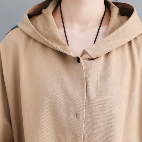 Luvik | musta puuvillatakki suurille naisille hupparilla puolipitkä takki paljettitakki