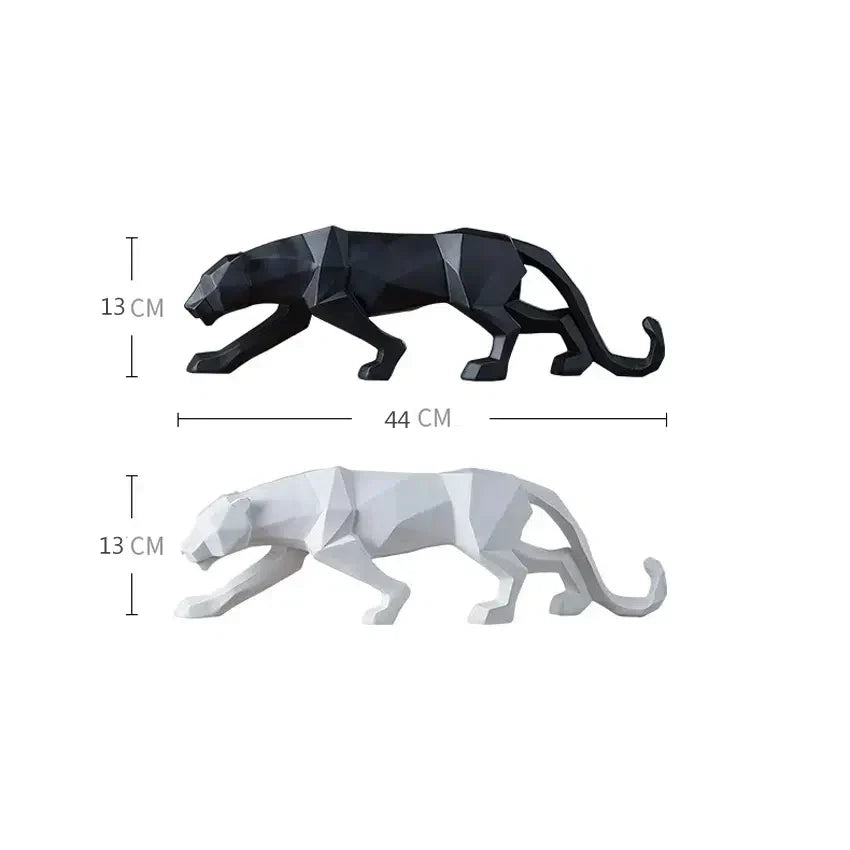 PantherSculpt – Elegant Svart-Hvit Panther Statuer Luvikno