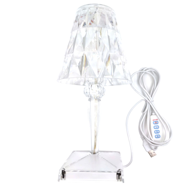 KristalGlow Touch Lampe - Elegant Bordlampe med Berøringssensor og USB | Luvikno