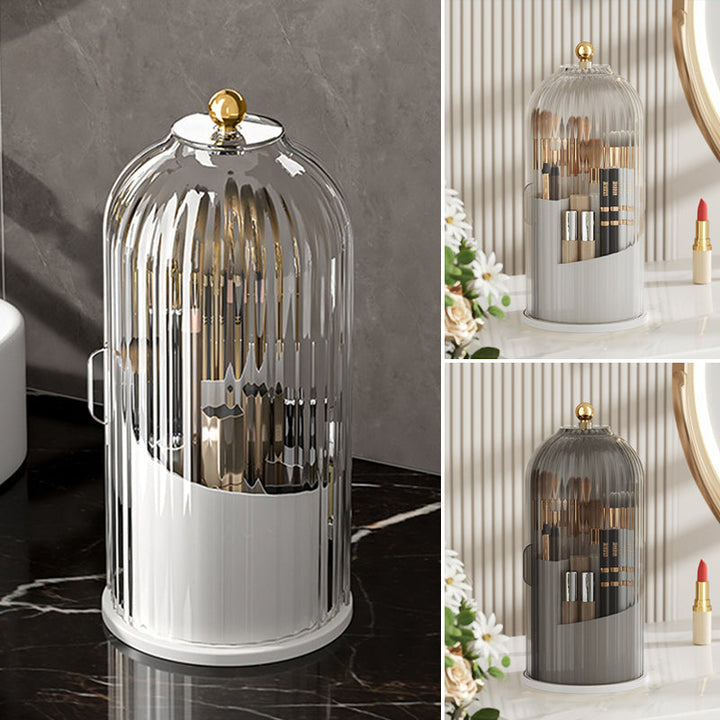 360° Rotating Makeup Brush Organizer Box | Luvikno