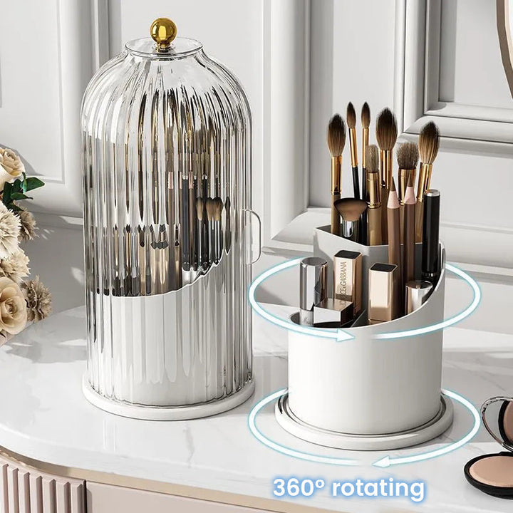 360° Rotating Makeup Brush Organizer Box | Luvikno