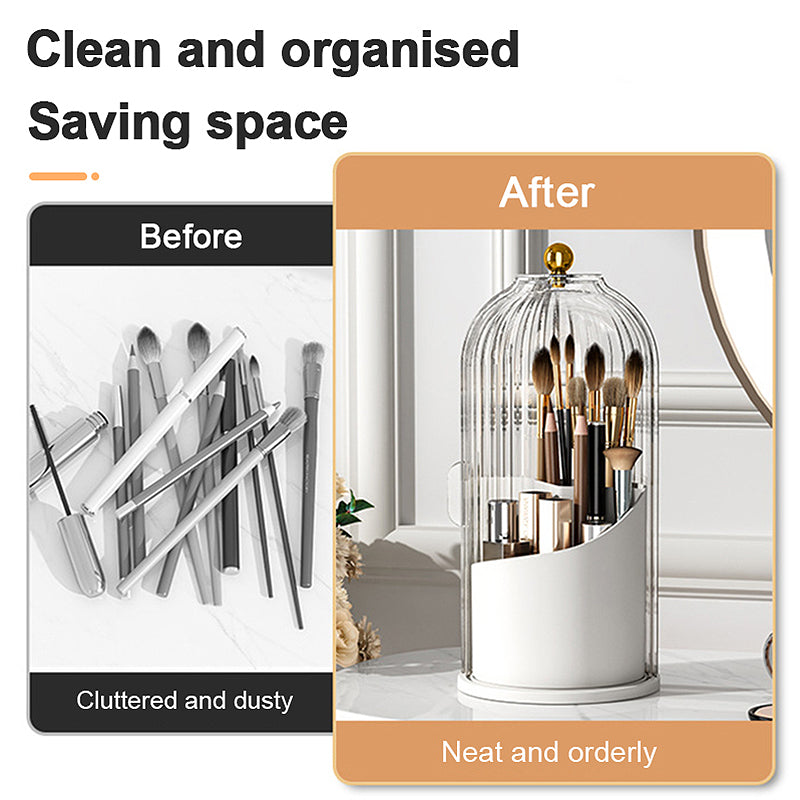 360° Rotating Makeup Brush Organizer Box | Luvikno