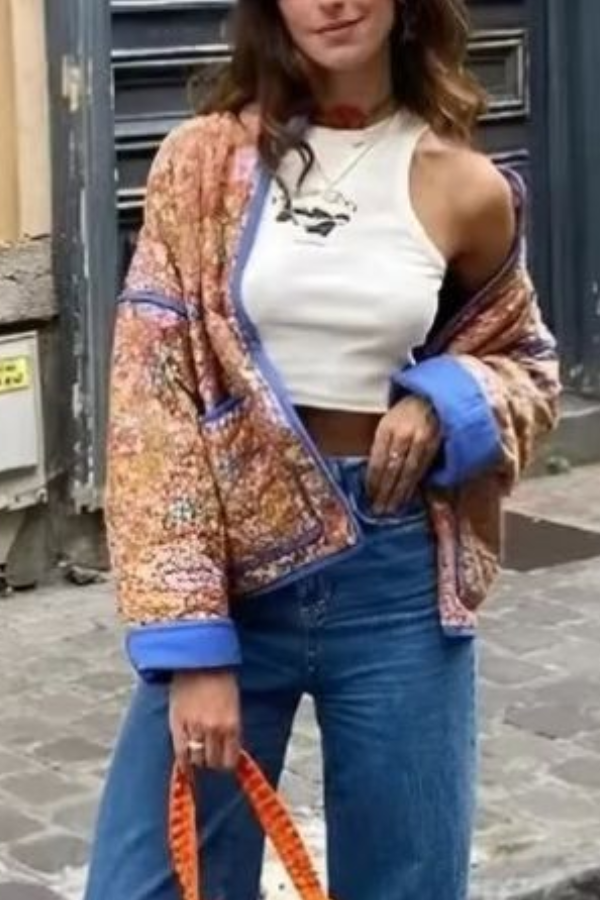 Luvik | Väriestellä Suuri Kassi Pystykauluksen Vuorattu Takki Puuvillasta