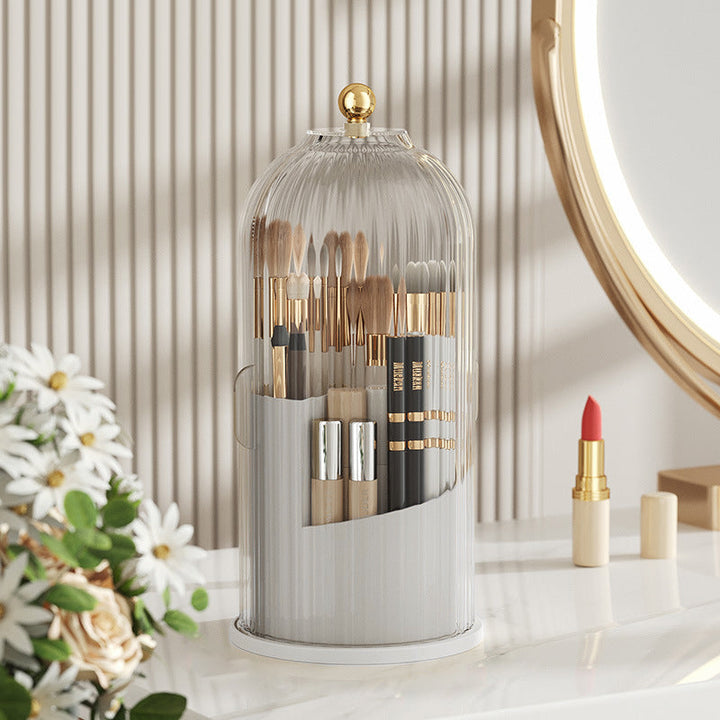 360° Rotating Makeup Brush Organizer Box | Luvikno