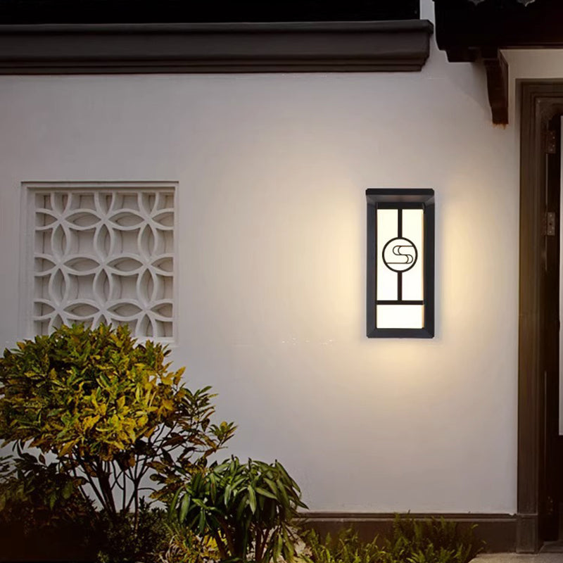 Moderne Industriell Kuboid Aluminium Akryl LED Vanntett Utendørs Vegglampe For Utendørs Patio | Luvikno
