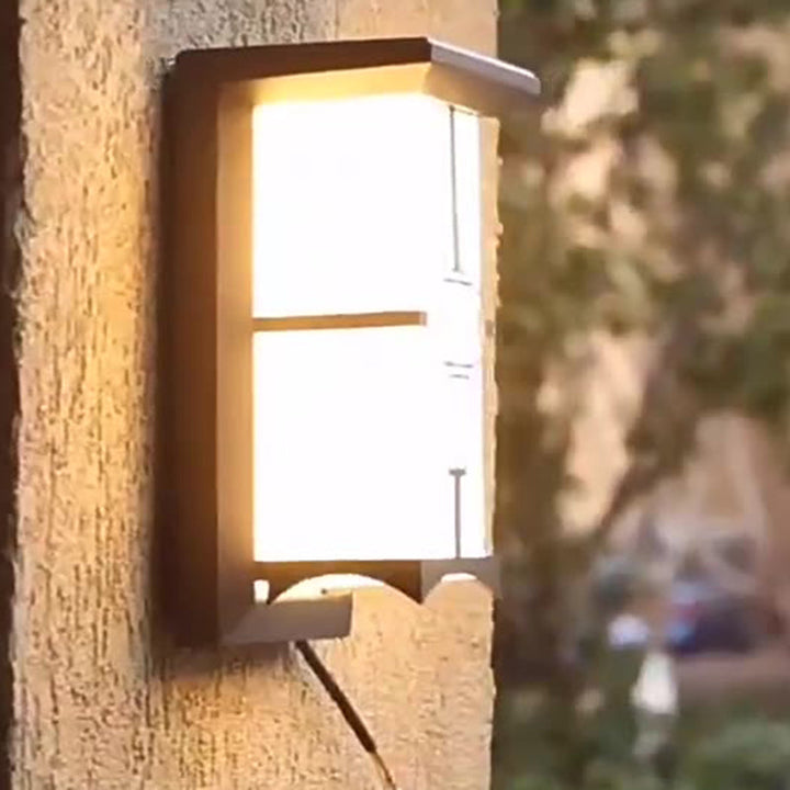 Moderne Industriell Kuboid Aluminium Akryl LED Vanntett Utendørs Vegglampe For Utendørs Patio | Luvikno